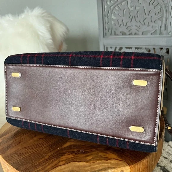 Tory Burch Lee Radziwill Double Bag Plaid Satchel - Picture 6 of 11